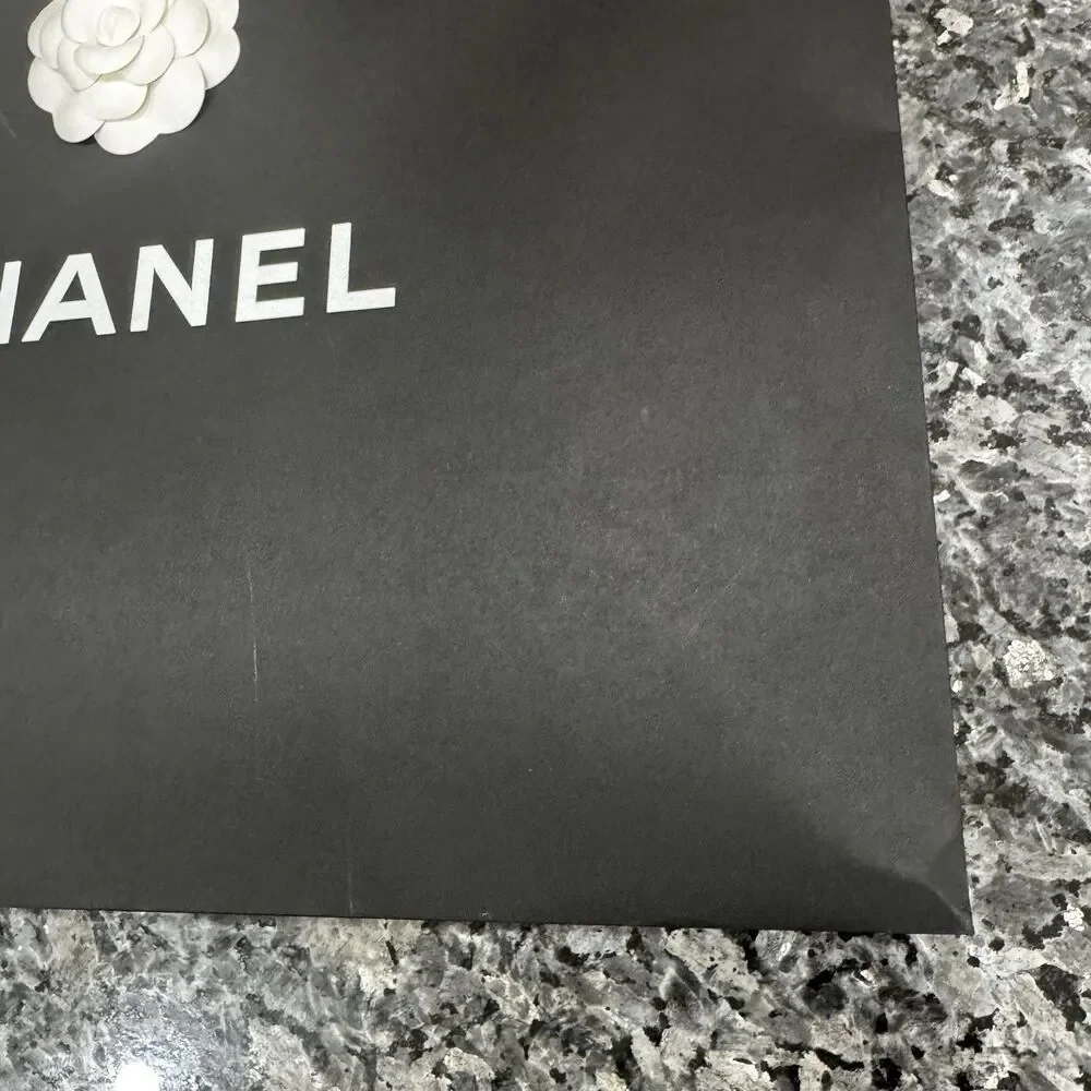Chanel Gift Bag Classic Flower Black Paper Empty Bag 17” x 13 “